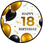 Tortenaufleger Happy Birthday 18 Ballon gold/schwarz