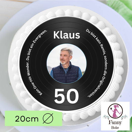 Tortenaufleger Schallplatte Geburtstag