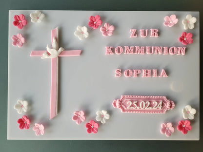 Feines Kreuz mit Taube - essbares Tortenset - Funny Bake