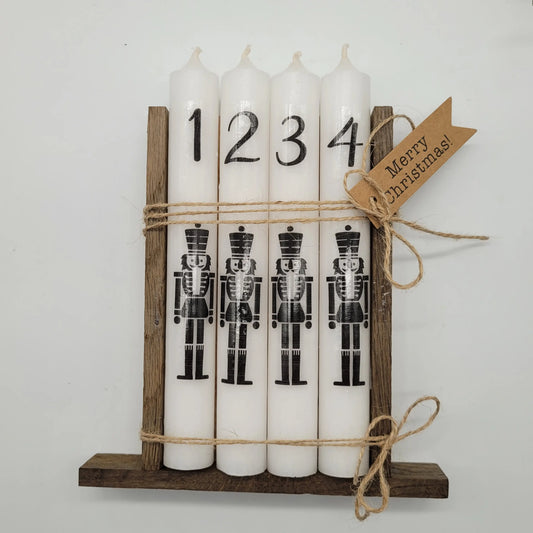 Kerzenset Nussknacker Advent Stabkerzen - Funny Bake