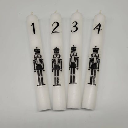Kerzenset Nussknacker Advent Stabkerzen - Funny Bake