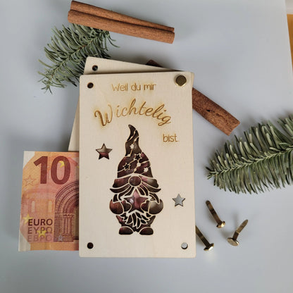 Geldgeschenkkarte Holz verschiedene Motive - Funny Bake