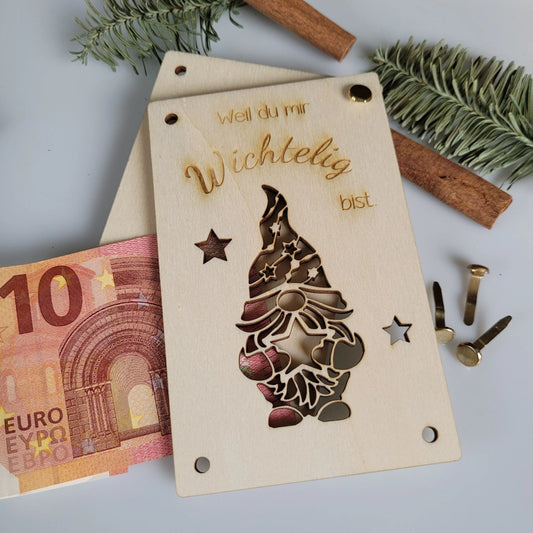 Geldgeschenkkarte Holz verschiedene Motive - Funny Bake