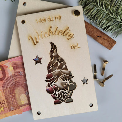 Geldgeschenkkarte Holz verschiedene Motive - Funny Bake