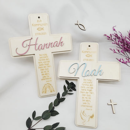 Holzkreuz personalisiert zur Kommunion - Funny Bake