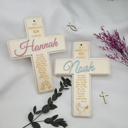 Holzkreuz personalisiert zur Kommunion - Funny Bake