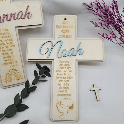 Holzkreuz personalisiert zur Kommunion - Funny Bake