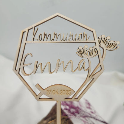 Tortenstecker Kommunion 7-eckig - Funny Bake