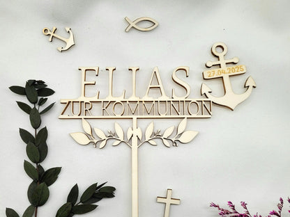 Tortenstecker Kommunion Anker Filigran - Funny Bake