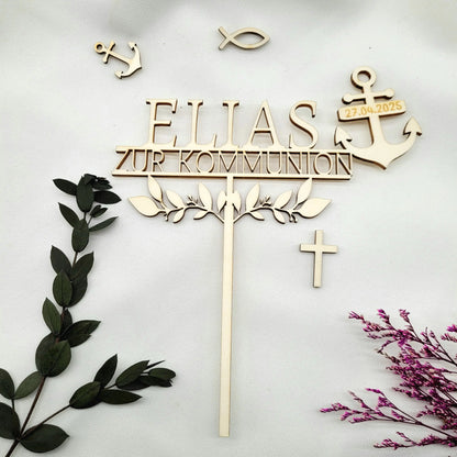 Tortenstecker Kommunion Anker Filigran - Funny Bake