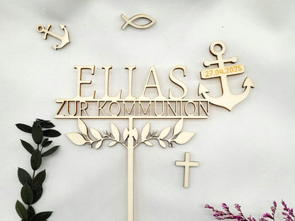 Tortenstecker Kommunion Anker Filigran - Funny Bake