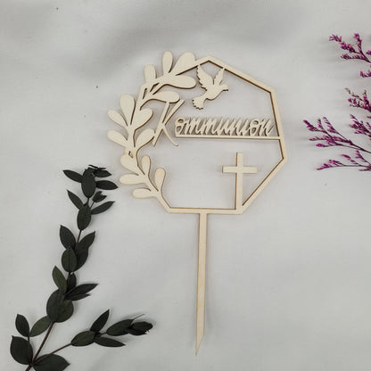 Tortenstecker Kommunion Taube & Kreuz - Funny Bake