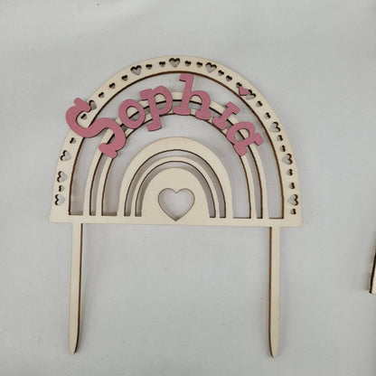 Tortenstecker Regenbogen Holz Taufe - Funny Bake
