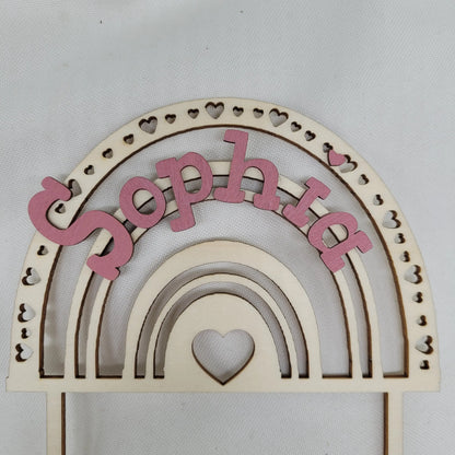Tortenstecker Regenbogen Holz Taufe - Funny Bake