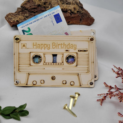 Geldkarte Happy Birthday  - Musikkasette - Funny Bake