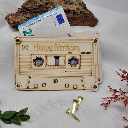 Geldkarte Happy Birthday  - Musikkasette - Funny Bake