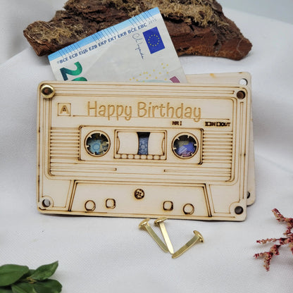 Geldkarte Happy Birthday  - Musikkasette - Funny Bake