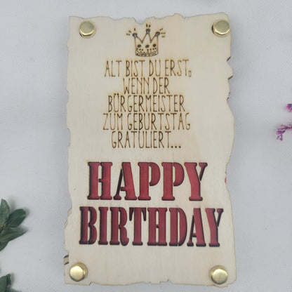 Geldkarte: Alt bist Du erst... - Funny Bake