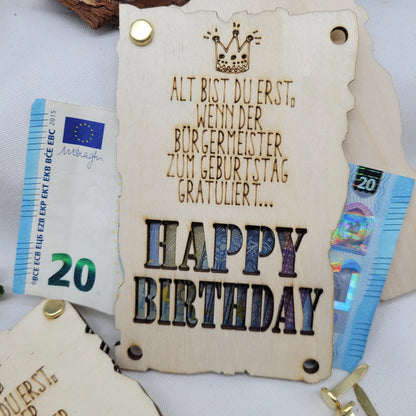 Geldkarte: Alt bist Du erst... - Funny Bake