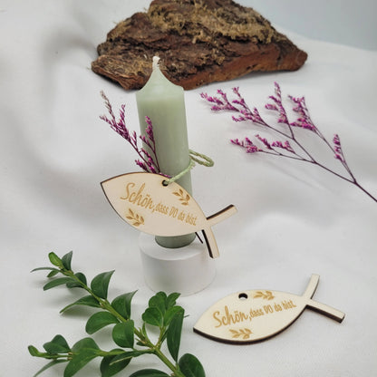 Holzanhänger Fisch - Schön,dass DU da bist. - Funny Bake