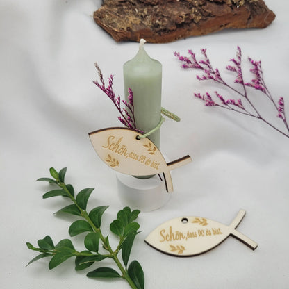 Holzanhänger Fisch - Schön,dass DU da bist. - Funny Bake