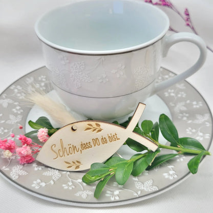 Holzanhänger Fisch - Schön,dass DU da bist. - Funny Bake