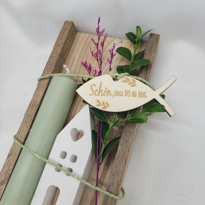 Holzanhänger Fisch - Schön,dass DU da bist. - Funny Bake