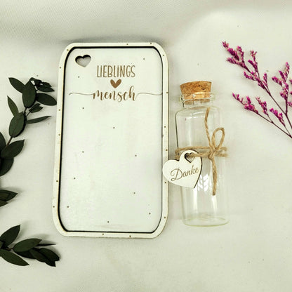 Holzbrettchen (MDF) zum Dekorieren - Lieblingsmensch - - Funny Bake