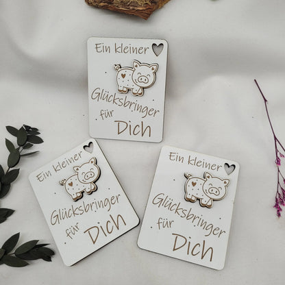 Geschenkkarte Holzkarte Glücksbringer - Funny Bake