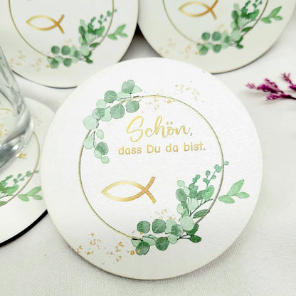 Untersetzer Schön,dass du da bist - rund - Funny Bake