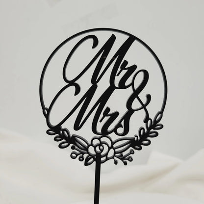 MR &MRS Hochzeit rund Floral - Funny Bake