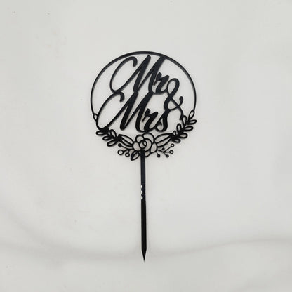 MR &MRS Hochzeit rund Floral - Funny Bake