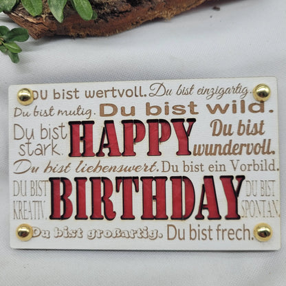 Glückwunschkarte Happy Birthday Holzfaser - Funny Bake