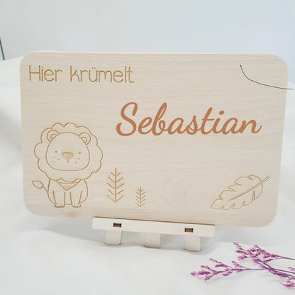 Frühstücksbrett  Löwe mit Name - Funny Bake