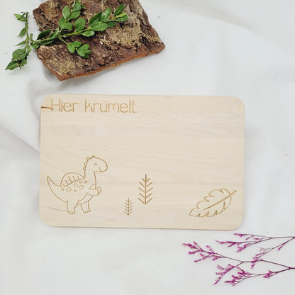 Frühstücksbrett  Dino mit Name - Funny Bake