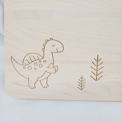 Frühstücksbrett  Dino mit Name - Funny Bake
