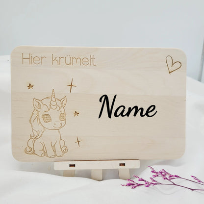 Frühstücksbrett  Einhorn mit Name - Funny Bake
