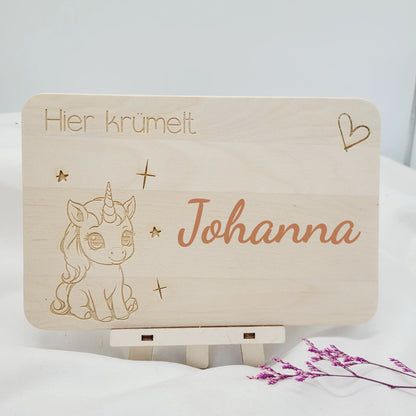 Frühstücksbrett  Einhorn mit Name - Funny Bake