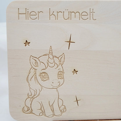 Frühstücksbrett  Einhorn mit Name - Funny Bake