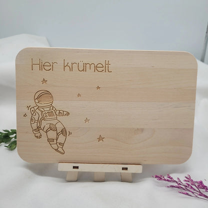 Frühstücksbrettchen Astronaut mit Name - Funny Bake