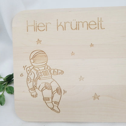 Frühstücksbrettchen Astronaut mit Name - Funny Bake
