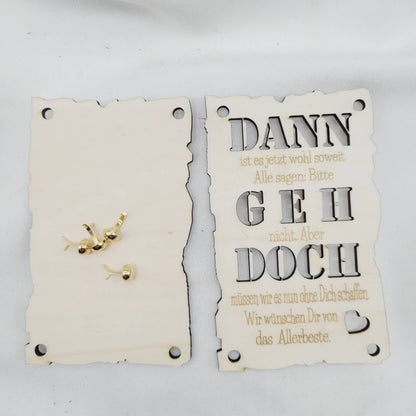 Geldkarte Holz Rente / Jobwechsel - Funny Bake