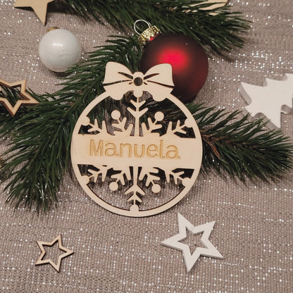 Anhänger aus Holz – 4 Schneeflocken Muster - Funny Bake