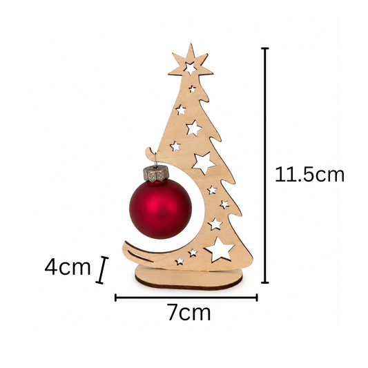 Kleiner Deko-Tannenbaum aus Holz – Weihnachtsdeko