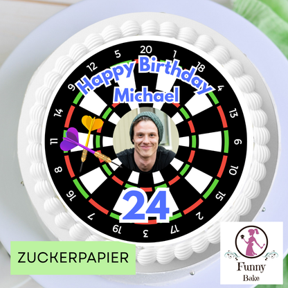 Tortenaufleger Dartscheibe  personalisiert