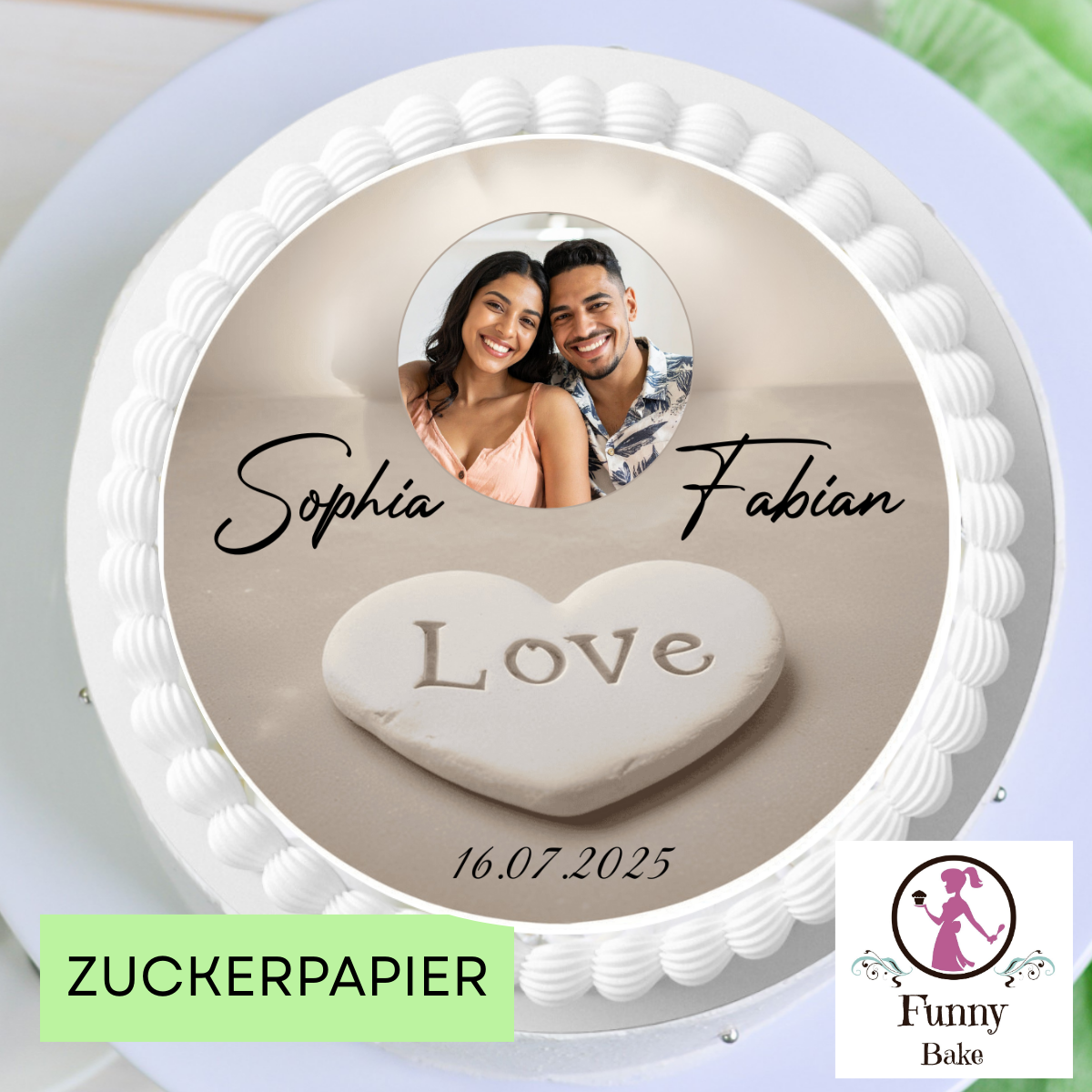 Tortenaufleger Hochzeit