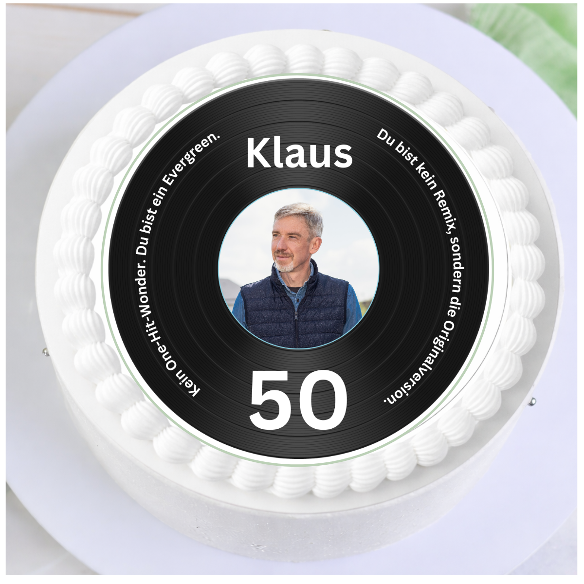 Tortenaufleger Schallplatte Geburtstag