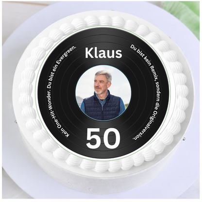 Tortenaufleger Schallplatte Geburtstag