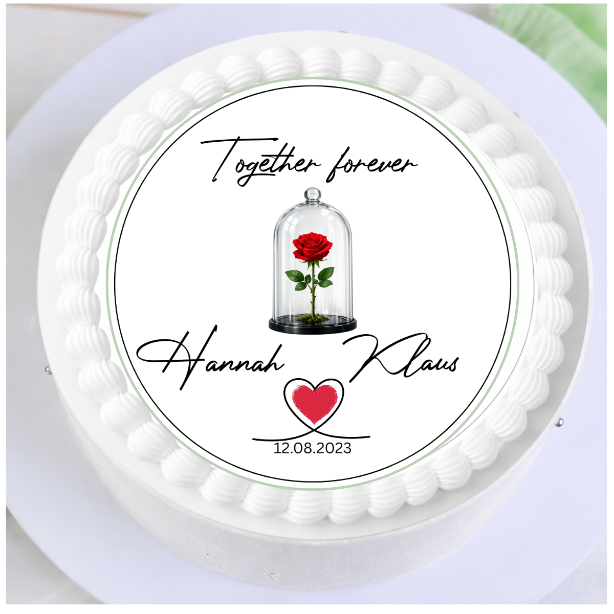 Tortenaufleger Liebe „Together Forever“ personalisiert