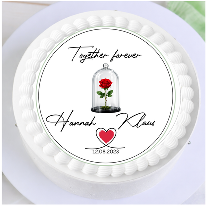 Tortenaufleger Liebe „Together Forever“ personalisiert